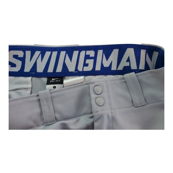 NIKE Dri-Fit SZ L Men's Swingman Sports Baseball Pants Gray/Blue Piping stripe - Picture 6 of 13